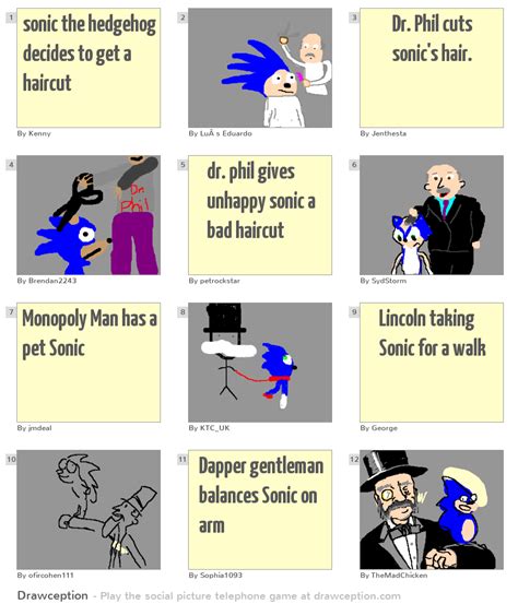 sonic the hedgehog decides to get a haircut - Drawception