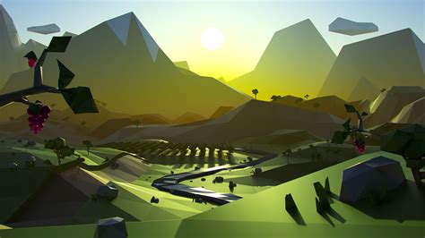 Low Poly Landscapes on Behance