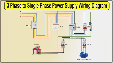 3 Phase to single phase power supply wiring diagram | single phase wiring diagram - YouTube