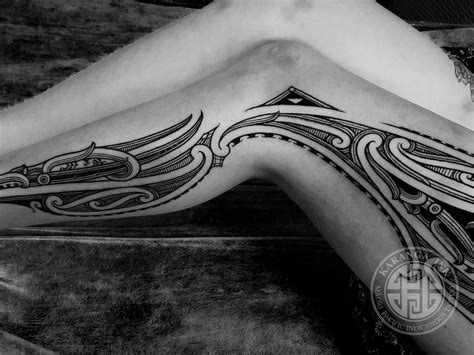 Māori leg tattoo (Leg Tā moko) | Karanga Ink