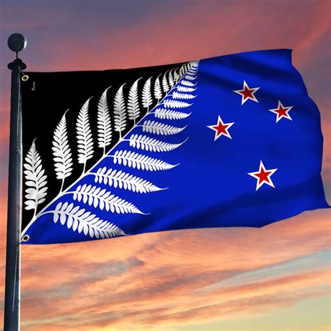 New Zealand Silver Fern Grommet Flag MLN2086GF - Flagwix