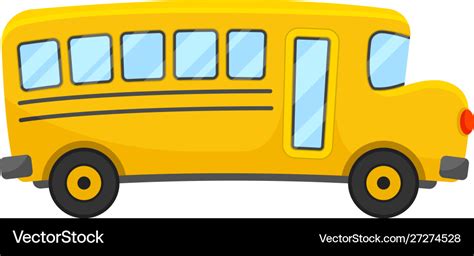 Yellow school bus right side projection Royalty Free Vector