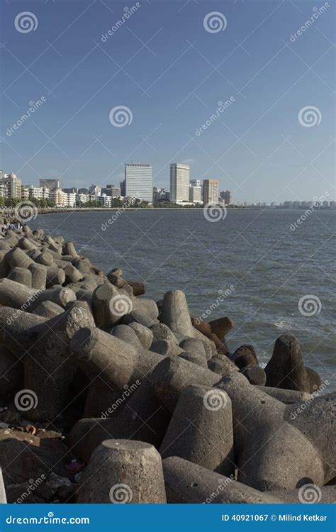 Mumbai S Marine Drive Skyline, Queen S Necklace, Mumbai, Maharas Stock ...