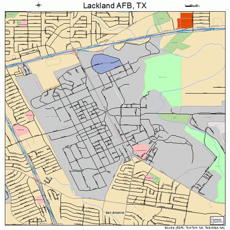 Lackland AFB Texas Street Map 4840036