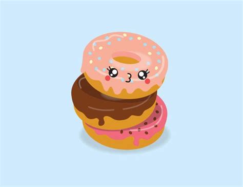 Premium Vector Clipart - Kawaii Donuts - Cute Donut Clip art Set - High Quality Vectors ...