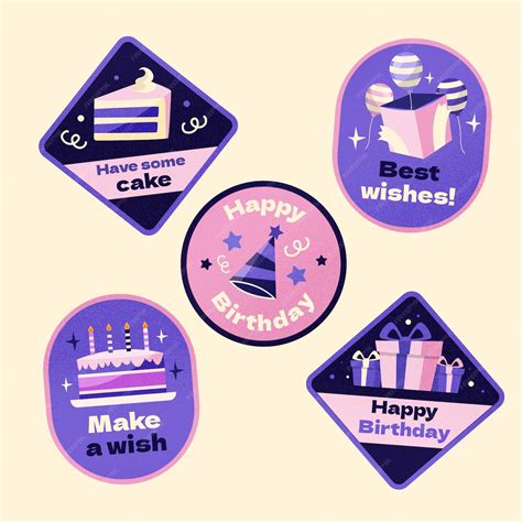 Free Vector | Birthday badges template design