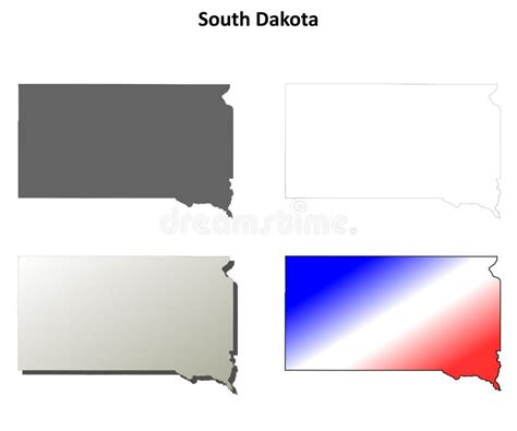 South Dakota Outline Map Set Stock Vector - Illustration of sioux, contour: 93443419