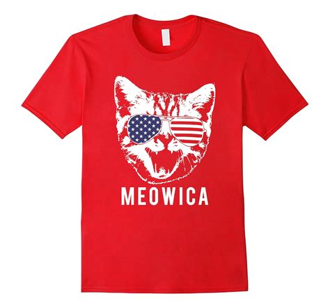 Meowica Funny Patriotic Cat 4th of July T-shirt-PL – Polozatee