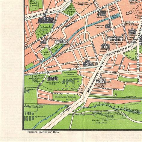 Old Map of Edinburgh and Leith Scotland 19th Century Map - Etsy