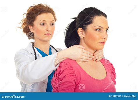 Endocrinologist Examine Thyroid Woman Stock Image - Image of check, adult: 19477825