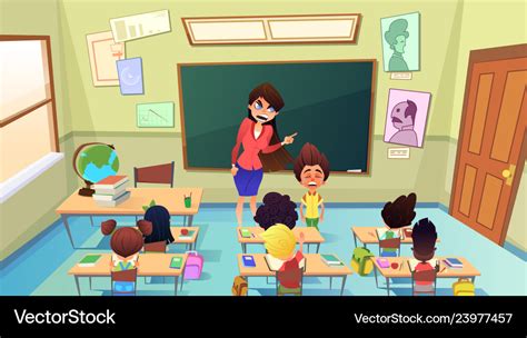 Classroom Animated Teacher Cartoon / Student Teacher Classroom The ...