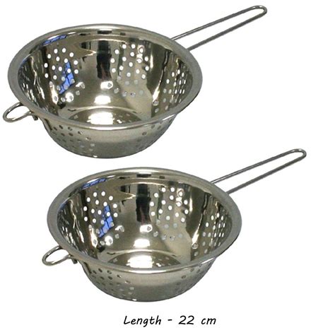 Buy A-Plus Set of 2 Stainless Steel Colander With Handle - 22 CM Online @ ₹625 from ShopClues