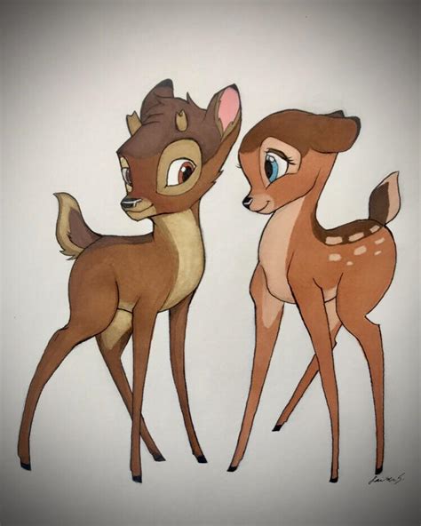 Bambi and Faline (art by me) : r/disney