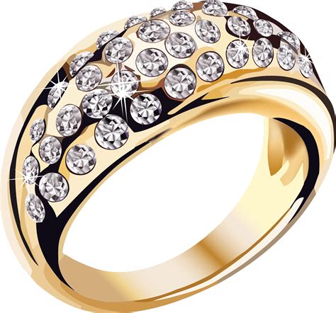 Gold Diamonds Ring Jewelry transparent PNG - StickPNG