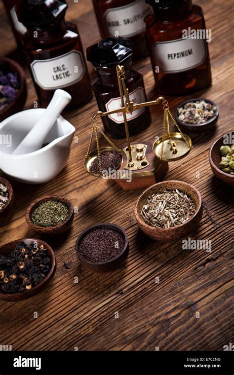 The ancient natural medicine, herbs and medicines Stock Photo - Alamy