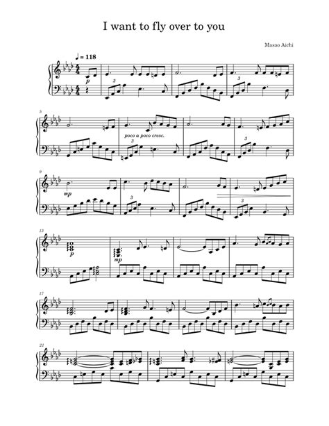 I want to fly over to you Sheet music for Piano (Solo) | Musescore.com