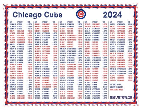 Chicago Cubs Schedule 2024 - Berna Stoddard