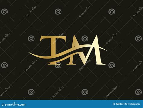 TM Logo Design Vector. Swoosh Letter TM Logo Design. Initial TM Letter ...