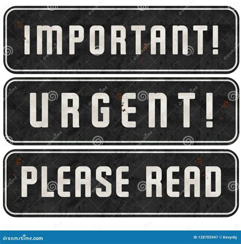 Important Stamp Urgent Please Read Signs Set Grunge Stock Illustration ...