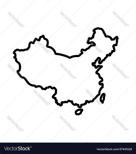 Simplified map china with taiwan outline Vector Image