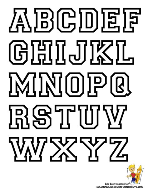 Free Alphabet Letter Print Out | College Alphabet Coloring | College | Sports Alphabet | Free ...