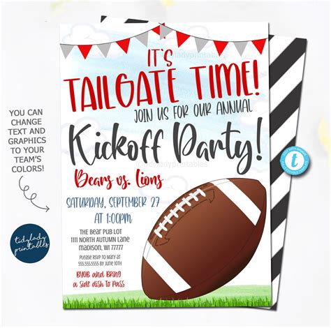 Football Kick Off Party Invitation | TidyLady Printables