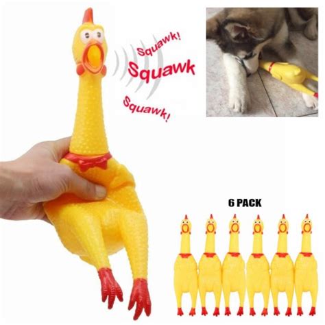 6 Pack Screaming Chicken Dog Toys Rubber Squeak Chew Toy Novelty Prank Durable, 1 - Kroger