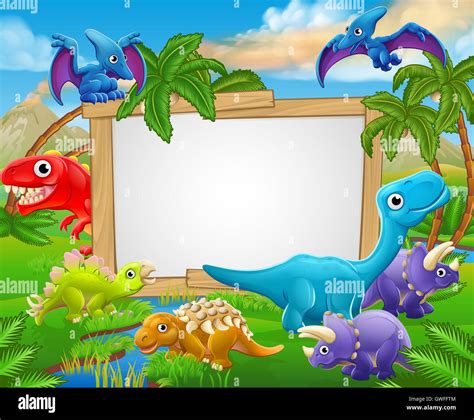 Cartoon Dinosaur Background Kids Birthday Party Photography Backdrop ...