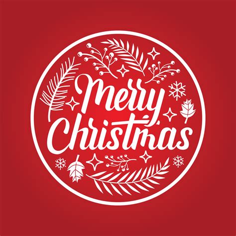 Merry Christmas Red Circle Logo 4340763 Vector Art at Vecteezy