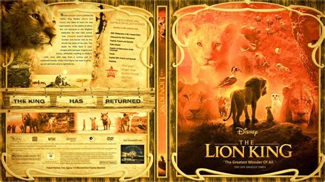 the lion king movie poster is shown in an open book style frame with ...