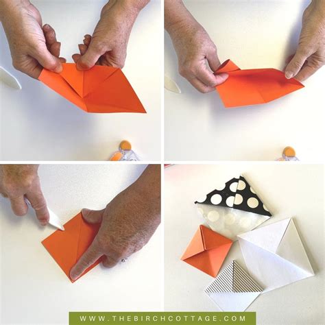 Make an Easy Origami Corner Bookmark with Paper - The Birch Cottage