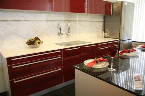 Modern Red Kitchen - Stone City Kitchen & Bath Design