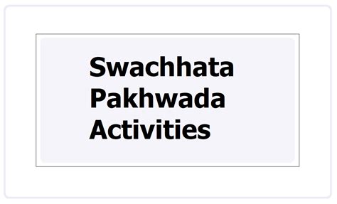 Day wise Swachhata Pakhwada Activities 2024 & Action Plan for Schools