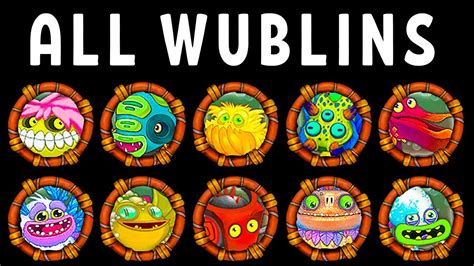 All Wublins - My Singing Monsters: Wublin Island - YouTube