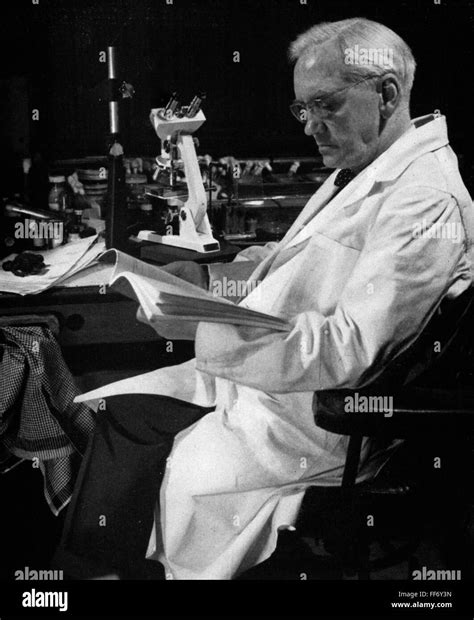 SIR ALEXANDER FLEMING /n(1881-1955). Scottish bacteriologist. Photographed in 1954 in his last ...