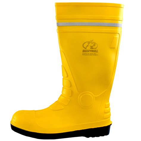 YELLOW SAFETY BOOT 38 cm รองเท้าบูทยาง หัวเหล็ก พื้นเหล็ก บนเหลืองพื้นดำ กันกรดด่าง ห้องเย็น ...