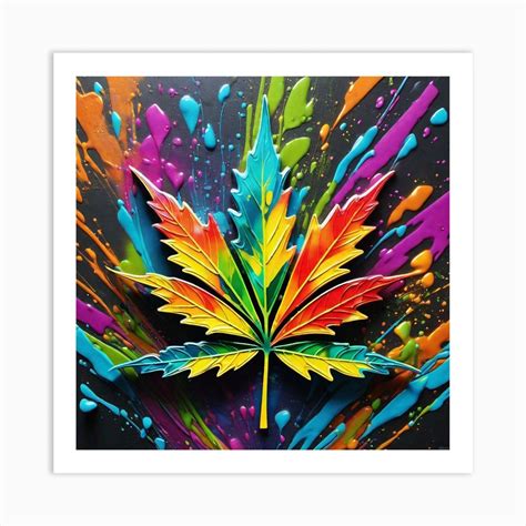 Marijuana Leaf 12 Art Print by Noctarius - Fy