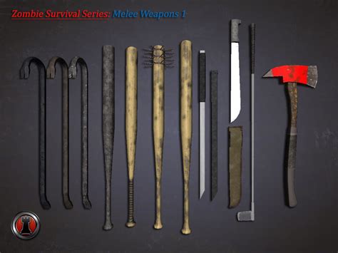 3D model Zombie Survival Series - Melee Weapons 1 VR / AR / low-poly | CGTrader