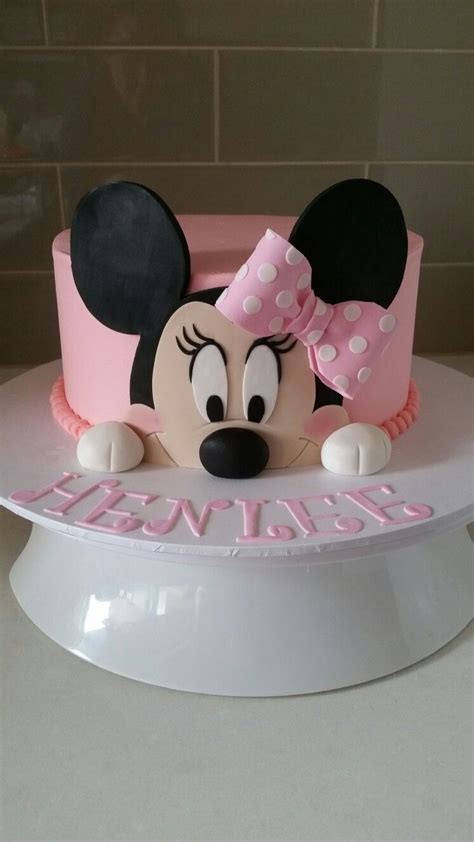 Buttercream Minnie mouse cake Mini Mouse Birthday Cake, Mini Mouse Cake, Baby Birthday Cakes ...