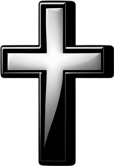 AI generated Black Christian cross icon design in a minimalist style. 41330808 PNG