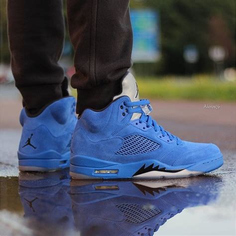 Air Jordan 5 "Blue Suede" (Flight Suit) | Nike shoes outlet, Air jordan ...