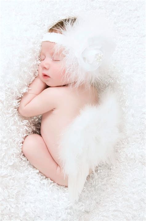 Baby Girl Angel Wings White Rose Feather Wings by gigistitches