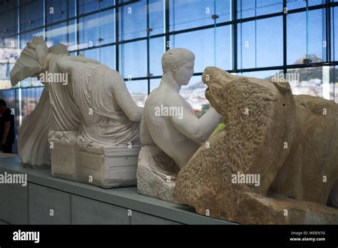 Sculptures from The Parthenon, along with plastercasts of those still in the British Museum, the ...