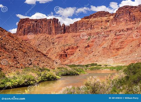 Colorado River Rock Canyon Near Arches National Park Moab Utah Stock ...