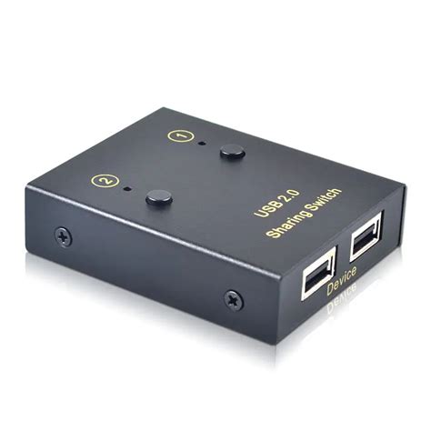 2 Ports Auto USB 2.0 Sharing Switch Hub, PC Share 2 USB devices USB Flash Printer 480Mbps with ...