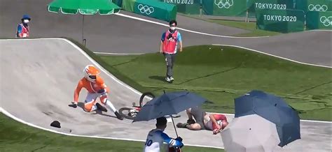 Olympic Race Official Walks Onto BMX Practice Track, Gets Plowed