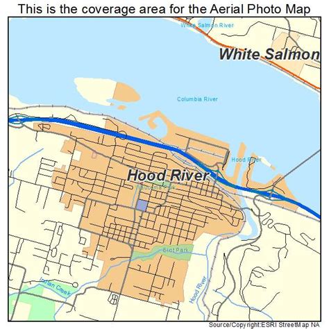 Aerial Photography Map of Hood River, OR Oregon