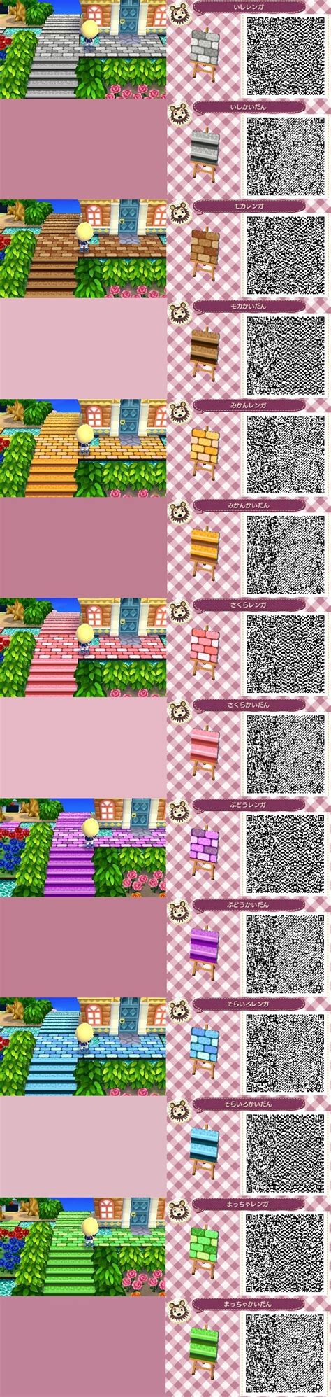 Suelo de piedra ACNL + Escalera Animal Crossing 3ds, Animal Crossing Qr Codes Paths, Cabello ...