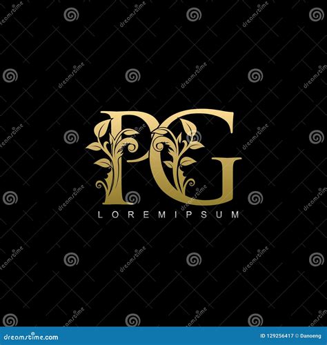 Classy Gold Leaf PG Letter Logo Stock Illustration - Illustration of ...