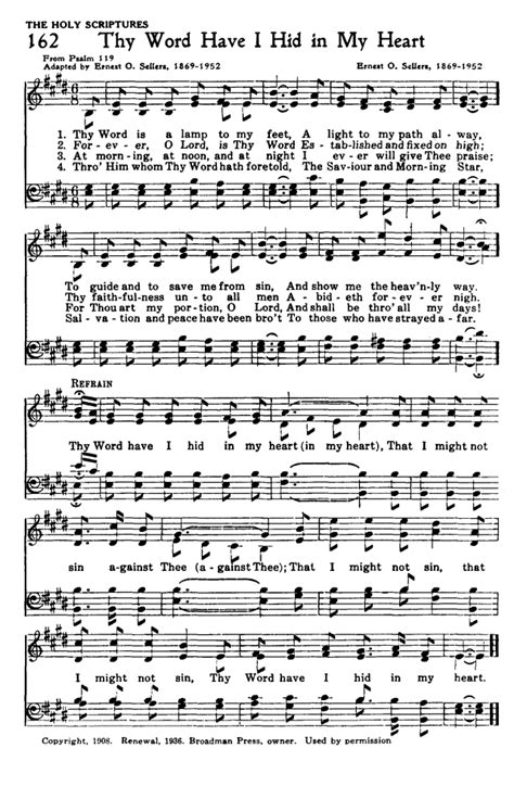 Worship and Service Hymnal: For Church, School, and Home 162. Thy Word is a lamp to my feet ...